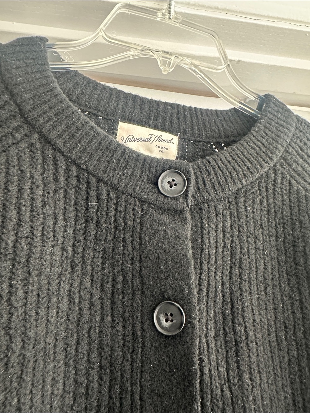 Universal Thread Black Ribbed Button Cardigan - Picture 2 of 3